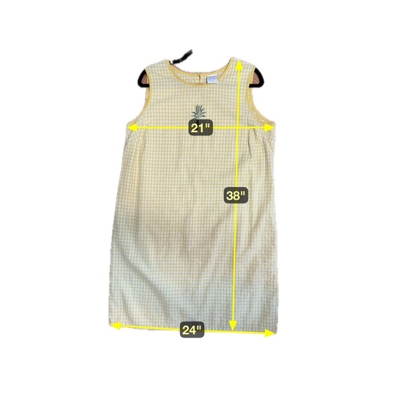 Vtg Studio C Cottagecore Gingham Linen Blend Dress Set Women Size L Whimsical - Picture 7 of 7